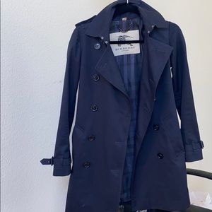 Burberry London Navy blue trench coat